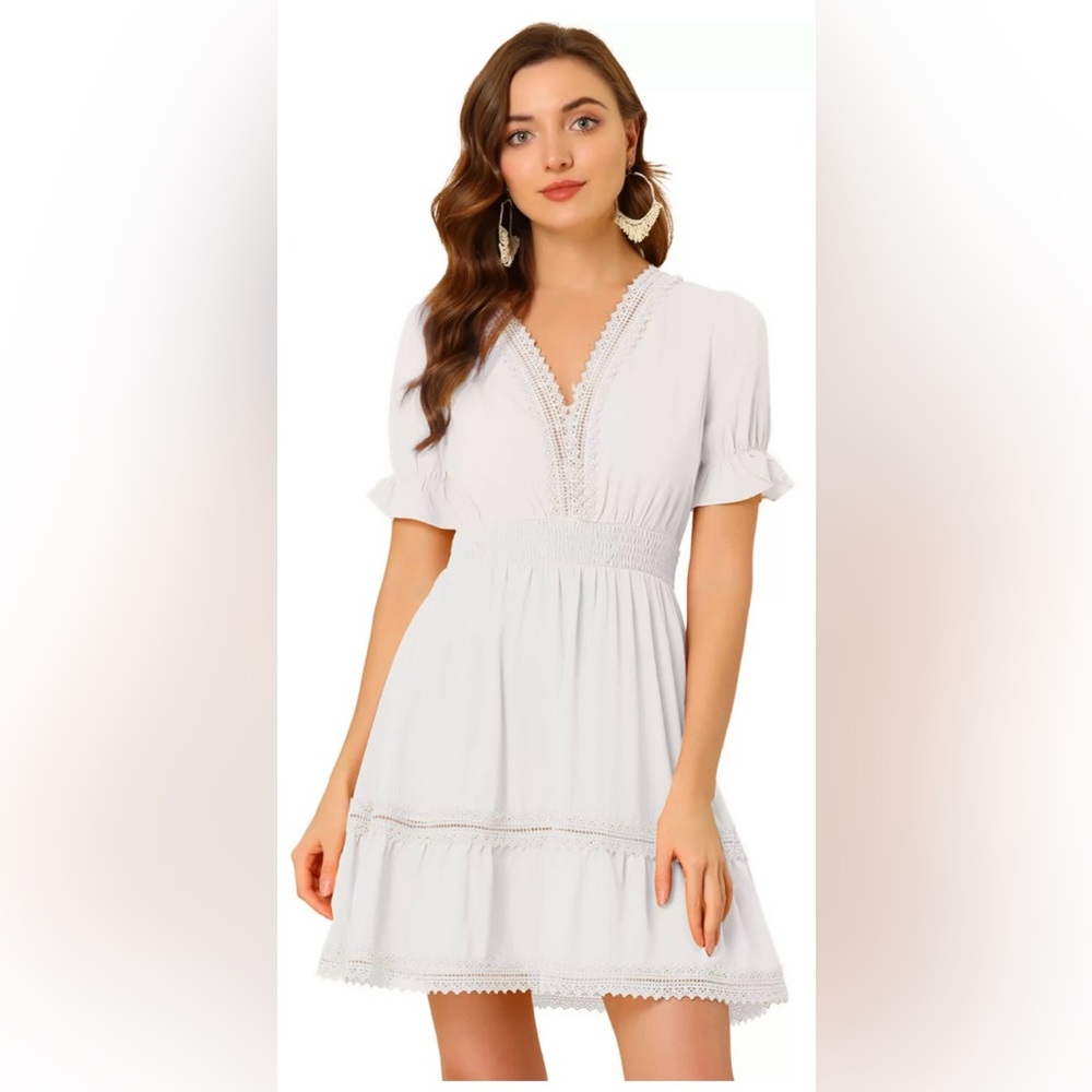 Allegra K White Mini Dress, Size XL, NWT